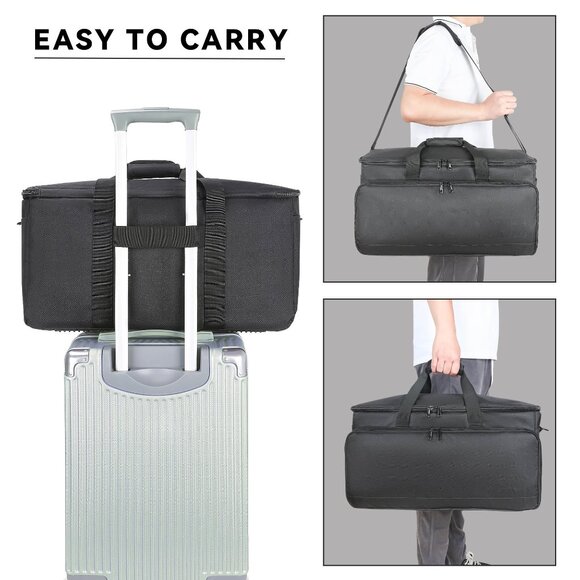 Black Gig Bag for DJ, Musicians, Photography - Cable Filing Organization - Picture 7 of 7